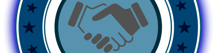 Handshake icon with star border